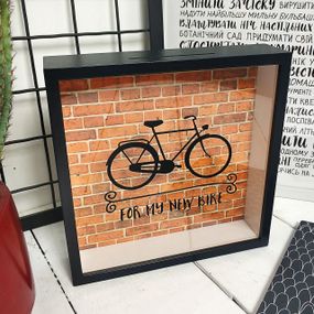 Копилка для денег деревянная For my new bike 22x22x5 см (KOP_18D013)