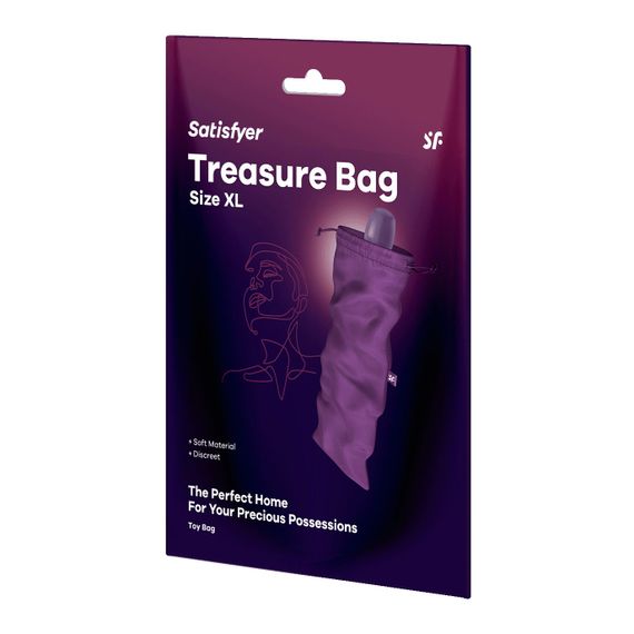 Мішечок для секс-іграшок Satisfyer Treasure Bag XL, фіолетовий, на шнурку | Зображення 2