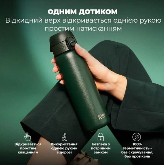 Пляшка для води металева вакуумна IION8 500 мл Vacuum Insulated Dark Green (I8TS500DGRE) | Зображення 5