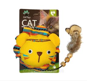 М'яка іграшка для котів EcoToys Лев з котячою м'ятою 11.5x11.5