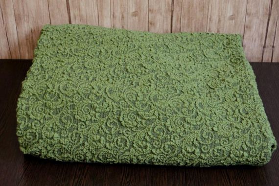 Жакардовий чохол на кутовий диван з спідницею Зелений | Зображення 3