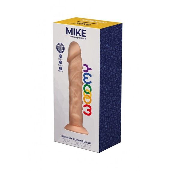 Силіконовий фалоімітатор Wooomy Mike, термореактивний, з присоскою, довжина 19,7 см, діаметр 4,2 см | Зображення 1