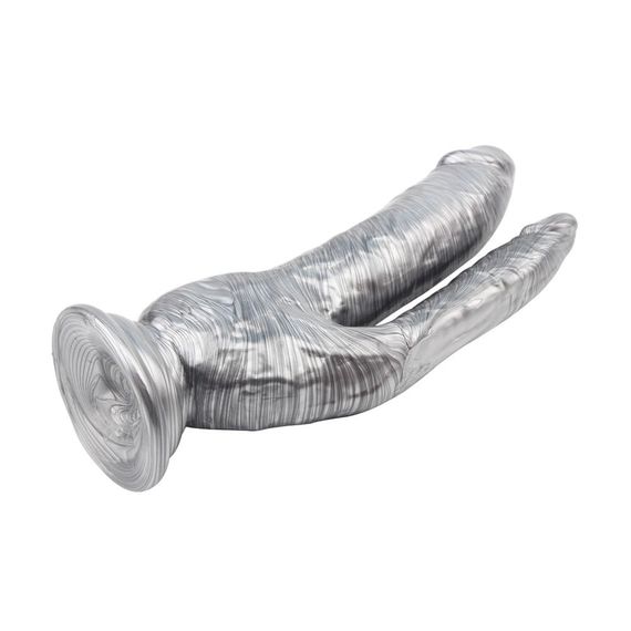 Двойной фаллоимитатор на присоске Chisa Dark Muscle Ivana Havesex, серебро sexstyle | Зображення 4