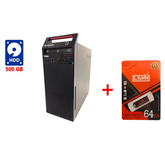 ПК Lenovo ThinkCentre E73 Tower / Intel Core i3-4170 (2 (4) ядра по 3.7 GHz) / 4 GB DDR3 / 500 GB HDD / Intel HD Graphics 4400 / DVD-RW б/в + Подарунок Флеш-накопичувач USB 64 GB