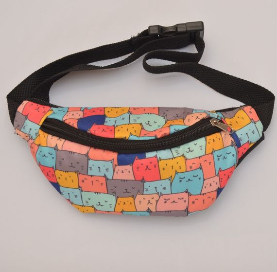 Сумка поясная бананка 4Profi Мини с принтом Веселые котята с двумя отделениями 19993 | Зображення 1