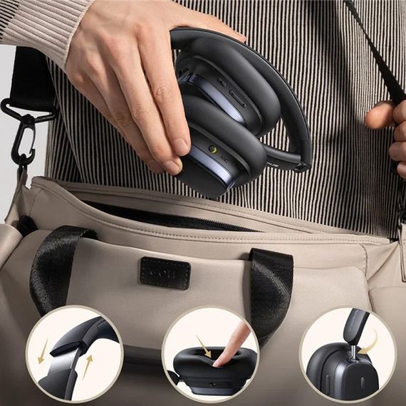 Накладні бездротові навушники Baseus Bowie H1s Noise-Cancellation (A00075301) Cluster Black | Зображення 1