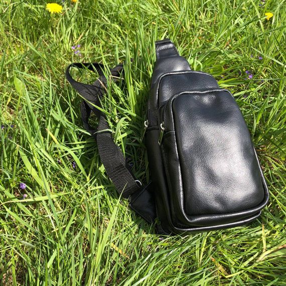 Сумка мішок через плече чоловіча, Сумка крос-боді гладка Чоловіча крос-боді сasual YF-66 | Зображення 3