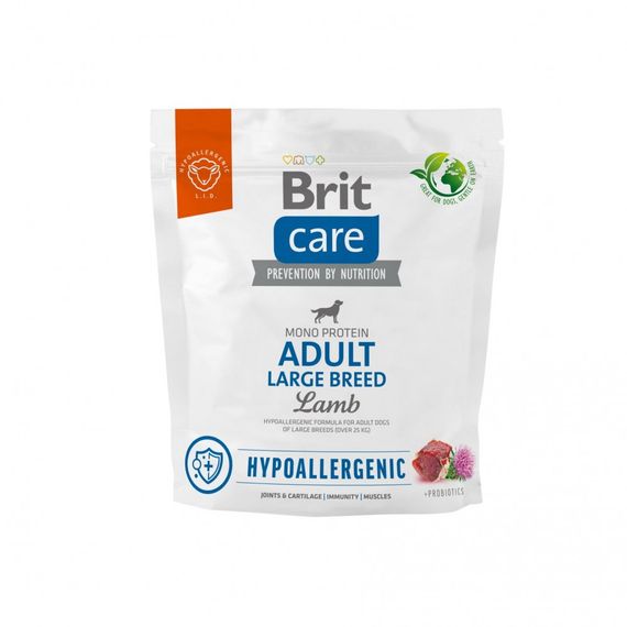 Корм сухий Brit Care Dog Hypoallergenic Adult Large Breed для дорослих собак великих порід гіпоалергенний з ягням 1 кг
