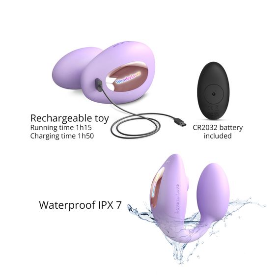 Віброяйце з вакуумною кліторальною стимуляцією Love To Love Wonderlover VIVA MAUVE | Зображення 3