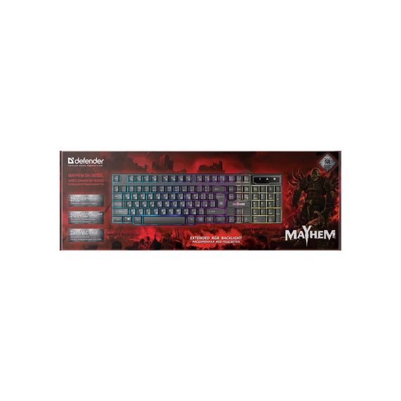 Клавіатура Defender Mayhem Mayhem GK-360DL USB UA Black (45362) | Зображення 6