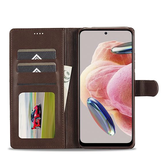 Чохол книжка iMeeke для Xiaomi Redmi Note 12 4G колір Темно-Коричневий | Зображення 1