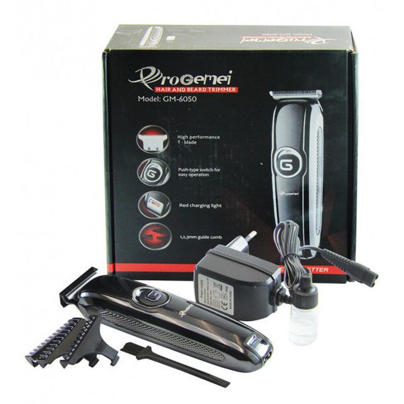 Підстригальна машинка GEMEI GM-6050 / Бритва тример для бороди / Машинка для IU-137 стрижки чоловіча