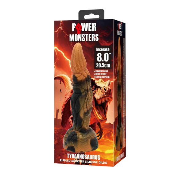 Фалоімітатор Power Monsters Tyrannosaurus – 20.5 cm Rippled Monster Silicone Dildo Sex Aura | Зображення 7
