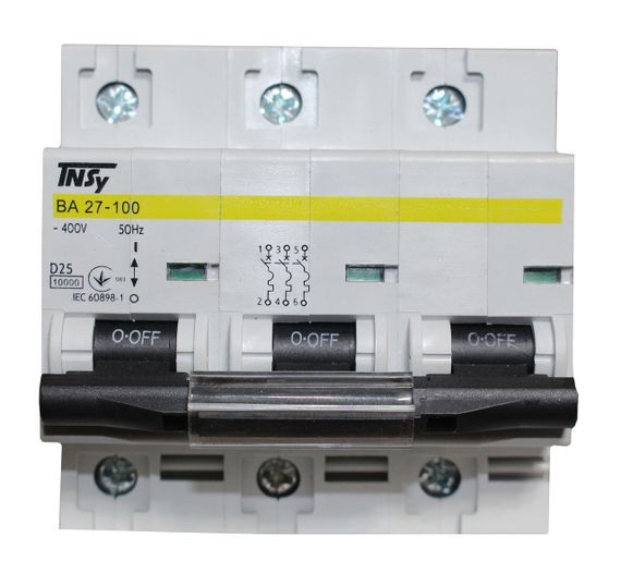 Автоматичний вимикач ВА27-100 3Р 25А 10 кА х-ка D Ny95504901 | Зображення 1