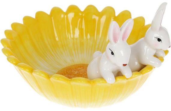Керамічна піала Cute Bunnies Yellow діаметр 21см