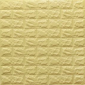 3D панель самоклеюча цегла Жовто-пісочна 700x770x7мм (009-7) SW-00000046