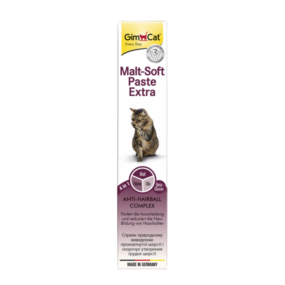 Паста GimCat Every Day Malt-Soft Paste Extra для котів для виведення шерсті зі шлунку 50 г | Зображення 1