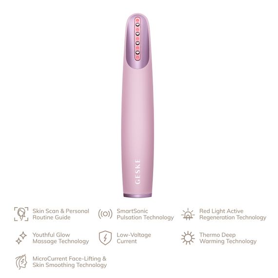 Пристрій для зміцнення і тонізації шкіри обличчя GESKE Skin Firming Wand 7в1 starlight, Рожевий | Зображення 1