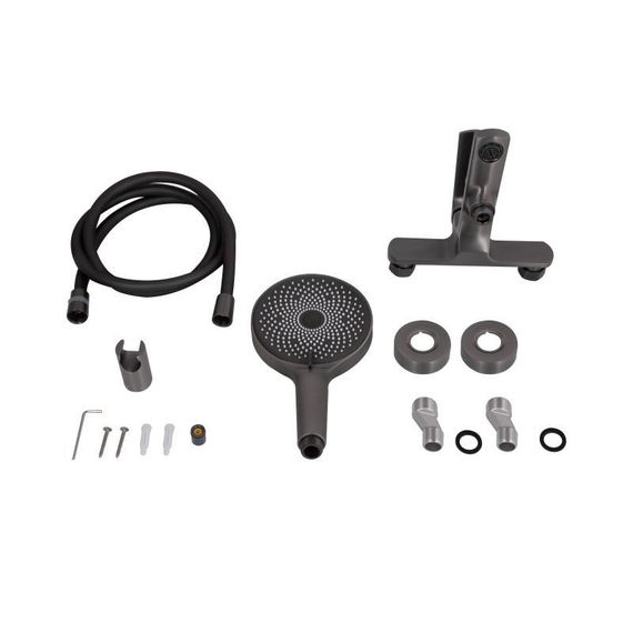 Смеситель для ванны Qtap Slavonice (c душевым гарнитуром) QTSLV259GMB48035 Gunmetal Black PVD | Зображення 6