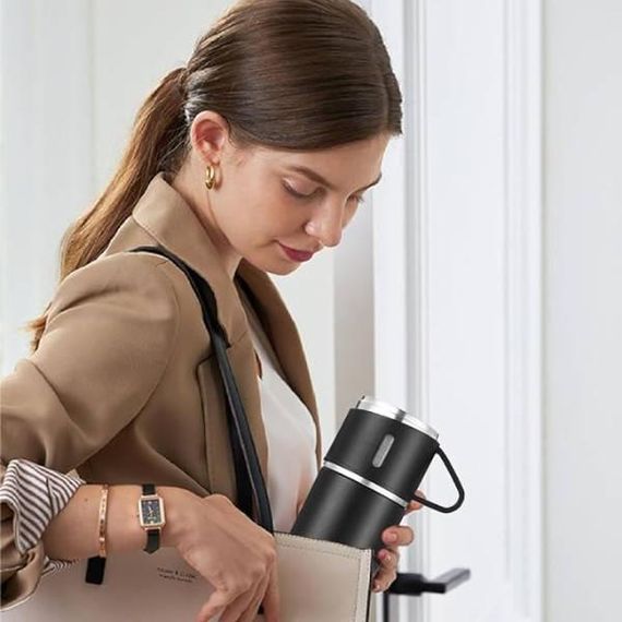 Набір Термос 500 мл + 2 чашки Чорний