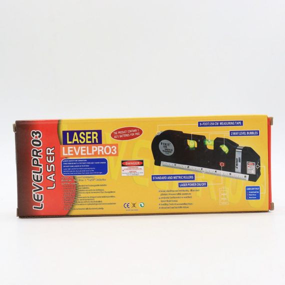 Лазерний рівень з вбудованою рулеткою, LASER LEVEL PRO3 / Нівелір рідинний для будівельних робіт | Зображення 9
