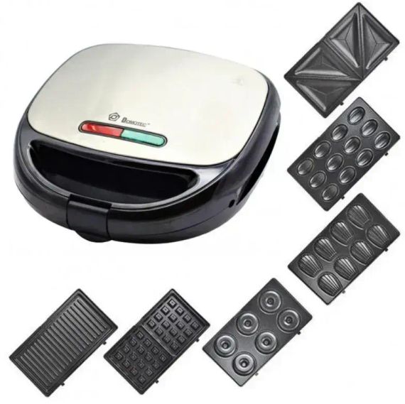 Бутербродница мультимейкер гриль 6 в 1 Domotec MS 7706 1000 вт