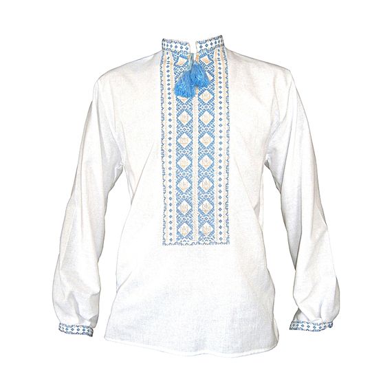 Рубашка Украинская вышиванка 499 цвет белый размер L/XL | Зображення 3