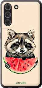 Чохол на Samsung Galaxy S21 FE Єнотик з кавуном "4605u-2302-2448"