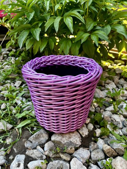 Кашпо зі штучного ротангу “Фіолет” 8 л — плетений горщик для квітів, балкона, саду, дому | Зображення 1