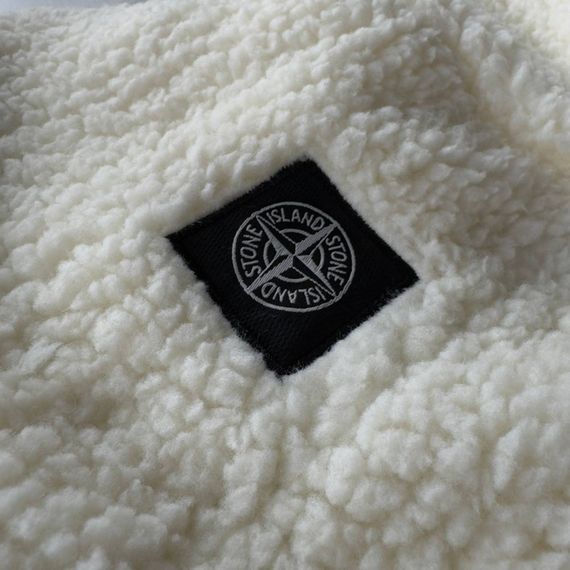 Двостороння куртка Stone Island чорна плащівка та біла тедді | Зображення 4