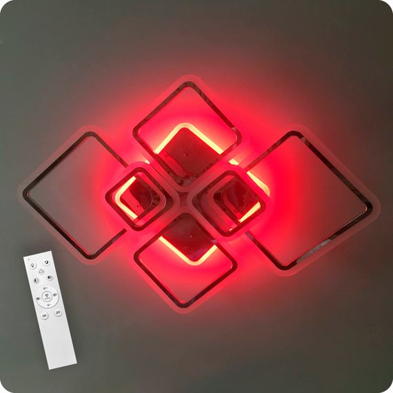 Люстра світлодіодна 517 Light 3color з пультом 150Вт Хром (01553) | Зображення 3
