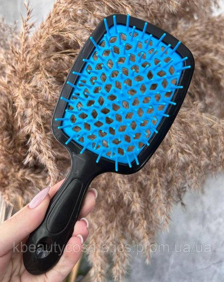Гребінець для волосся "Super Brush" чорний з синім в коробці