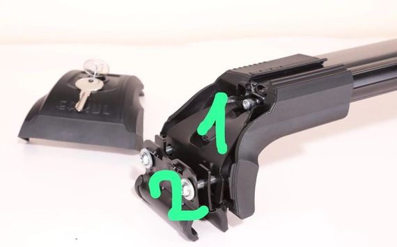 Поперечины на интегрированные рейлинги Strong V2 120 см (2 шт) Черный для Mitsubishi Outlander 2012-2021 гг | Зображення 9