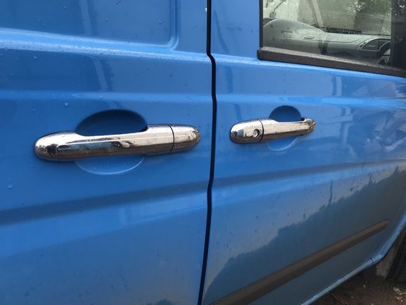 Накладки на ручки (нерж) 4 штуки, Carmos - Турецька сталь для Mercedes Vito W639 2004-2015рр | Зображення 3