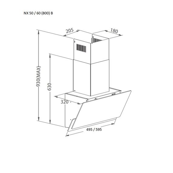 Витяжка кухонна Pyramida NX 60 (800) B GBL | Зображення 7