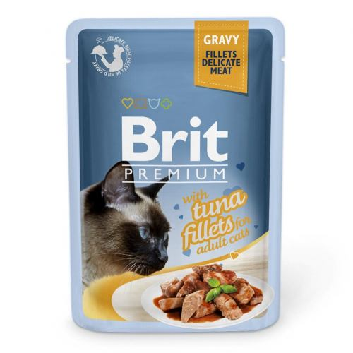 Вологий корм Brit Premium для котів з тунцем в соусі 24шт*85г