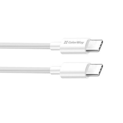 Дата кабель USB-C to USB-C 1.0m 5A 100W white ColorWay (CW-CBPDCC058-WT) | Зображення 4