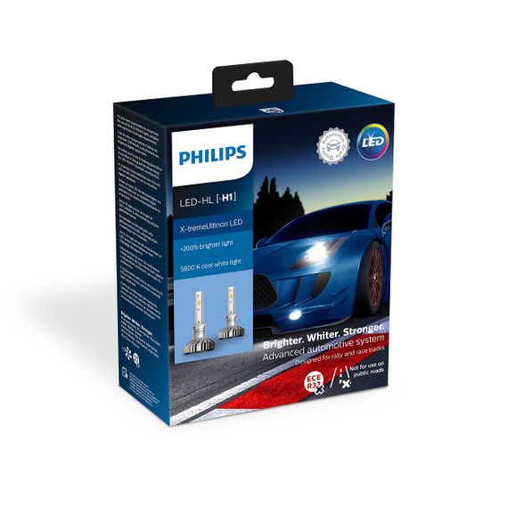 Комплект світлодіодних ламп PHILIPS 11258XUX2 H1 X-tremeUltinon +200% 5800K | Зображення 1