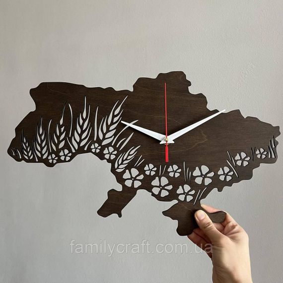 Настінний годинник Карта України з фанери Патріотичний дерев'яний годинник | Зображення 9