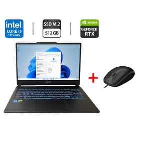 Игровой ноутбук MSI Cyborg 15 A12VE / 15.6" (1920x1080) IPS / Intel Core i5-12450H (8 (12) ядер по 3.3 - 4.4 GHz) / 16 GB DDR5 / 512 GB SSD M.2 / nVidia GeForce RTX 4050, 6 GB GDDR6, 96-bit / WebCam б/у + Подарок Проводная мышь / USB