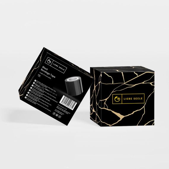 Скотч для бондажу Liebe Seele Bondage Tape Black 25 м, не липне до шкіри та волосся, без слідів Sex Aura | Зображення 1