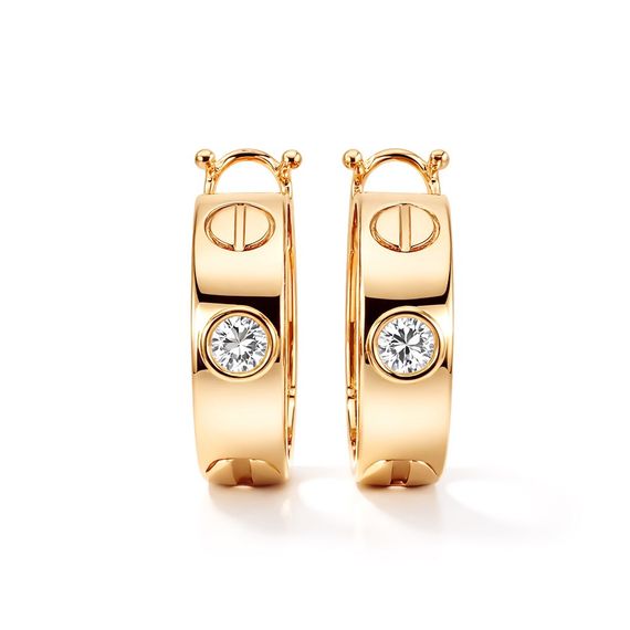 Серьги из красного золота с муассанитами S-0380