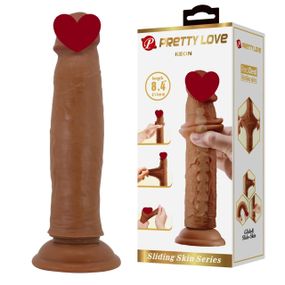 Фаллоимитатор PRETTY LOVE - KEON 8.4(214mm) Sliding Skin Series TPR, Suction base Bendable Sex Aura
