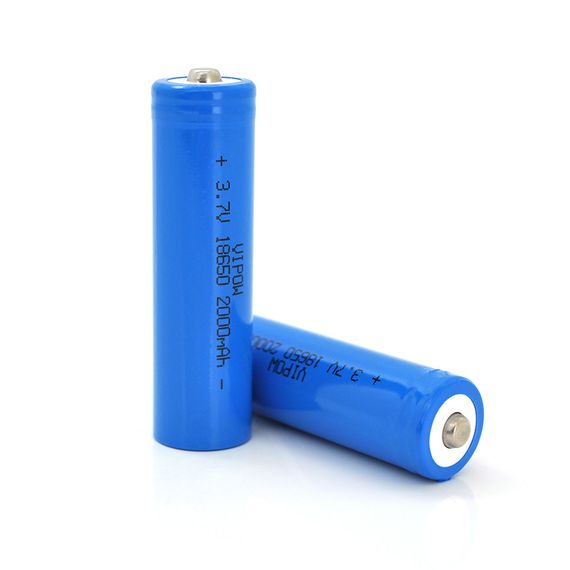 Акумулятор 18650 Li-Ion Vipow ICR18650 TipTop, 2000mAh, 3.7V, Blue Q50/500 | Зображення 1