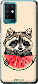 Чохол на Infinix Note 10 Єнотик з кавуном "4605u-2763-2448"