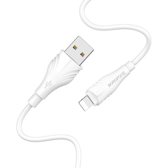 Дата кабель Borofone BX18 Optimal USB to Lightning (2m) Белый | Зображення 3