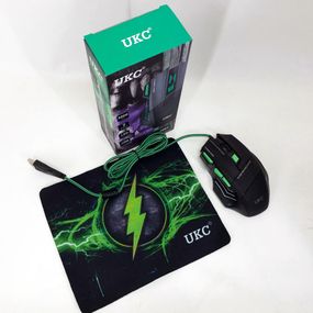 Мышка проводная игровая UKC 6967 HU-547 с ковриком