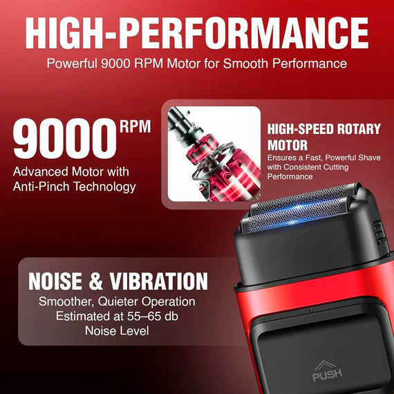 Электробритва VGR V-307 RED шейвер, двойное лезвие, 2000mAh, 9000 RPM | Зображення 7