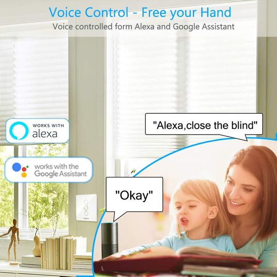 LoraTap SC500W - Умный выключатель WiFi для электрических жалюзи с приложением Smart Life (4 штуки) | Зображення 2