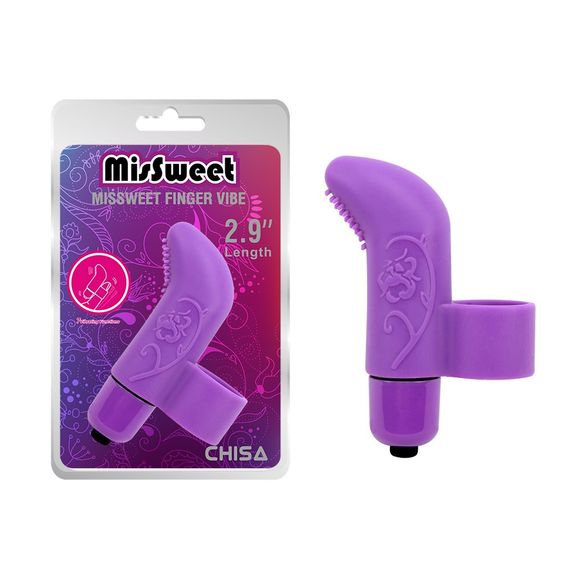 Вибратор для клитора на палец Chisa Mis Sweet Finger Vibe с рельефом, фиолетовый Sex Aura